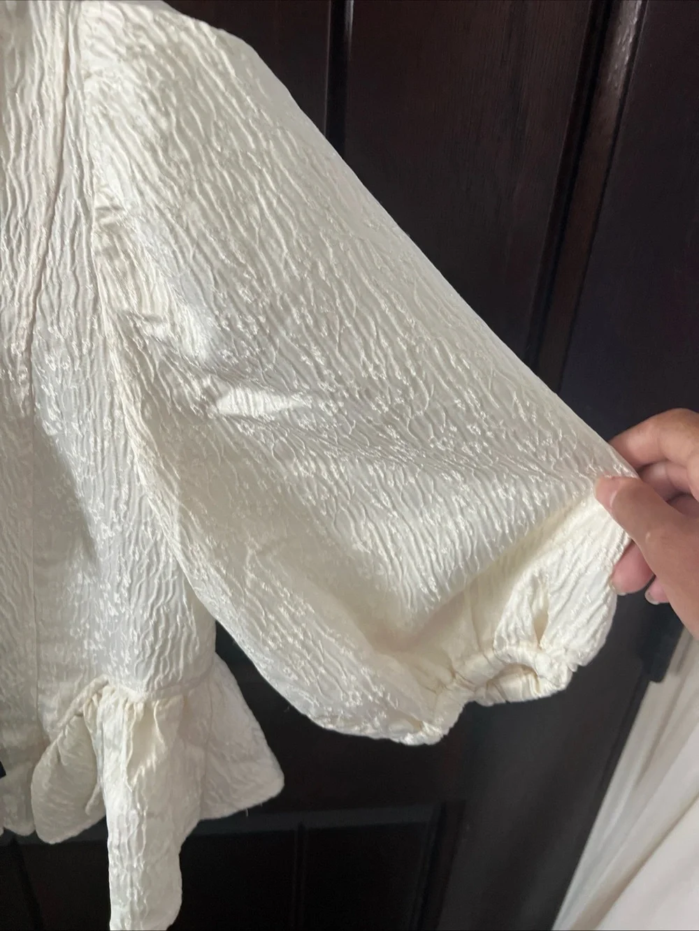 Free People Pamela bow tie blouse in white alyssum